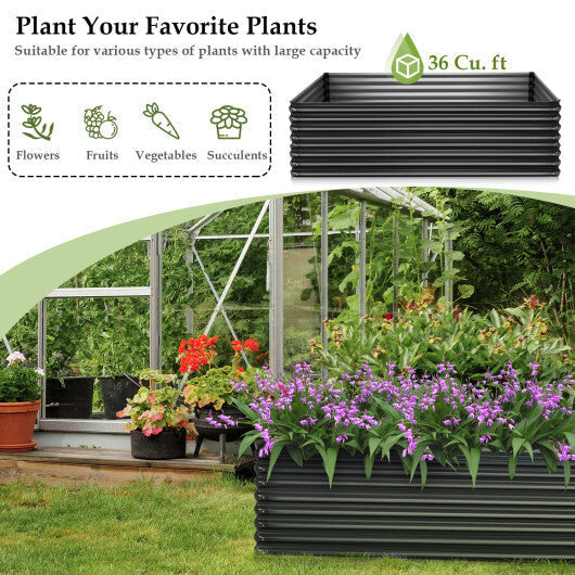 71 Inch Galvanized Metal Raised Garden Bed for Garden Backyard-Dark Gray LuxuryLifeWay Online Store