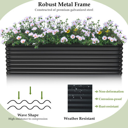 71 Inch Galvanized Metal Raised Garden Bed for Garden Backyard-Dark Gray LuxuryLifeWay Online Store