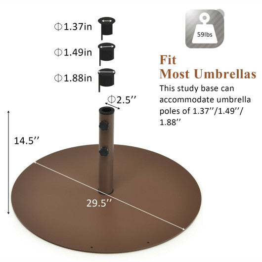 29.5 Inch Outdoor Steel Umbrella Base Stand for Backyard and Poolside LuxuryLifeWay Online Store