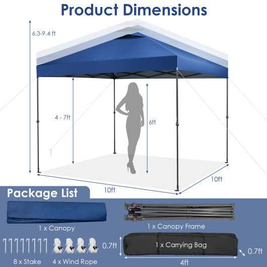 10 x 10 Feet Foldable Outdoor Instant Pop-up Canopy with Carry Bag-Gray LuxuryLifeWay Online Store