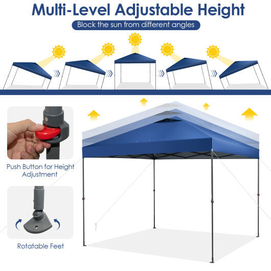 10 x 10 Feet Foldable Outdoor Instant Pop-up Canopy with Carry Bag-Gray LuxuryLifeWay Online Store