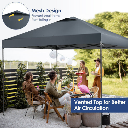 10 x 10 Feet Foldable Outdoor Instant Pop-up Canopy with Carry Bag-Gray LuxuryLifeWay Online Store