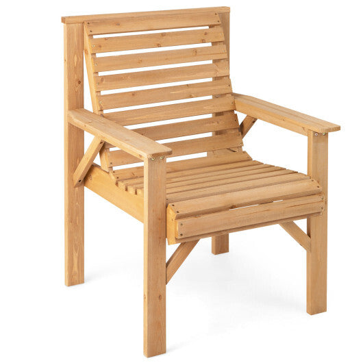 Outdoor Solid Fir Wood Chair with Inclined Backrest LuxuryLifeWay Online Store