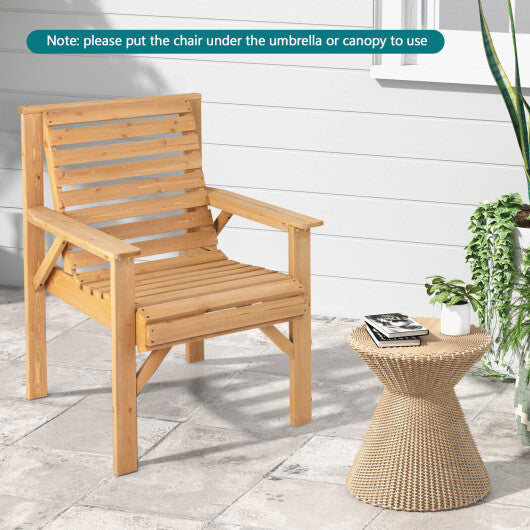 Outdoor Solid Fir Wood Chair with Inclined Backrest LuxuryLifeWay Online Store
