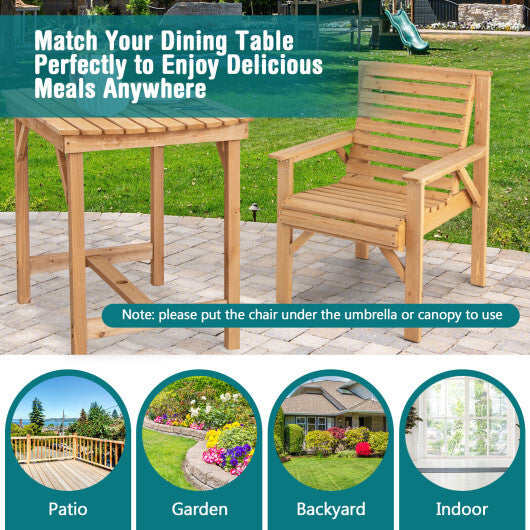 Outdoor Solid Fir Wood Chair with Inclined Backrest LuxuryLifeWay Online Store