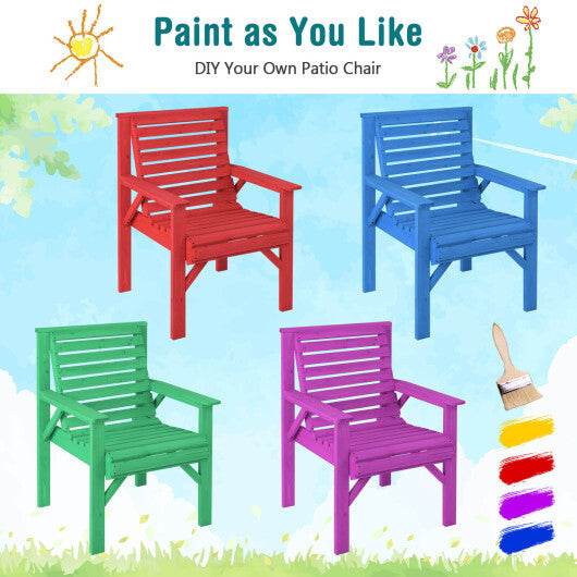 Outdoor Solid Fir Wood Chair with Inclined Backrest LuxuryLifeWay Online Store