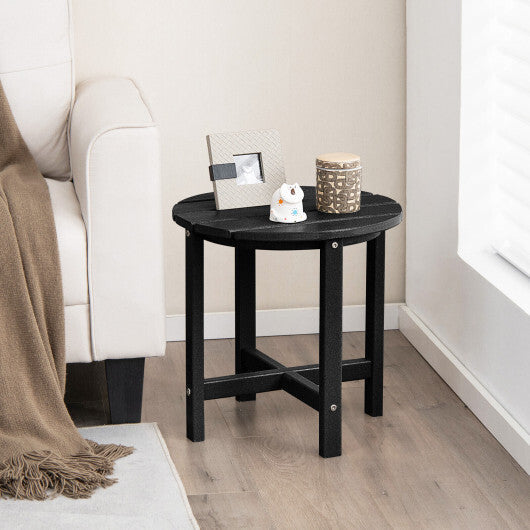 18 Inch Round Weather-Resistant Adirondack Side Table-Black LuxuryLifeWay Online Store