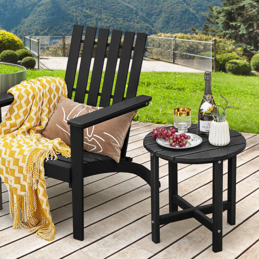 18 Inch Round Weather-Resistant Adirondack Side Table-Black LuxuryLifeWay Online Store