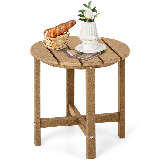18 Inch Round Weather-Resistant Adirondack Side Table-Black LuxuryLifeWay Online Store