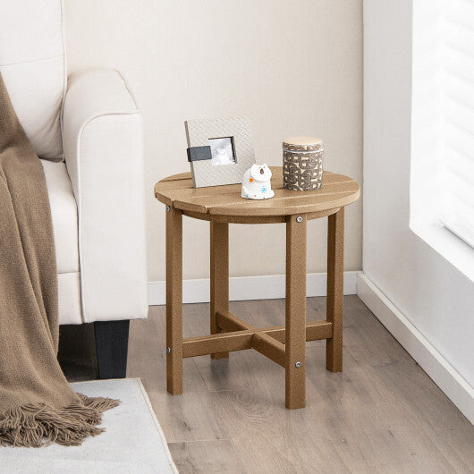 18 Inch Round Weather-Resistant Adirondack Side Table-Black LuxuryLifeWay Online Store