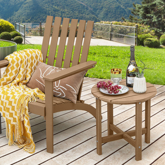 18 Inch Round Weather-Resistant Adirondack Side Table-Black LuxuryLifeWay Online Store