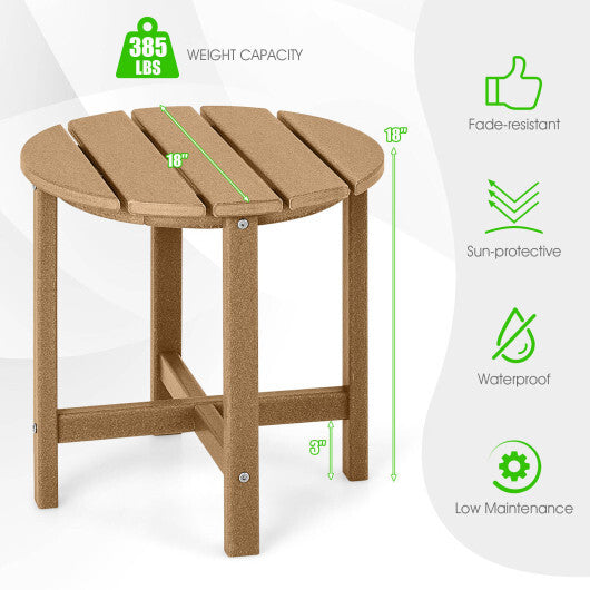 18 Inch Round Weather-Resistant Adirondack Side Table-Black LuxuryLifeWay Online Store