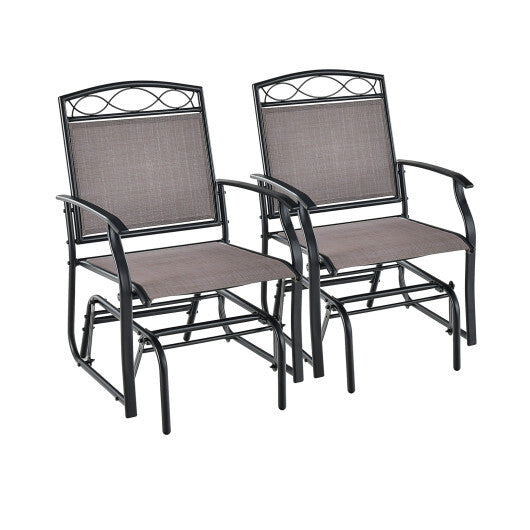 Outdoor Gliding Loveseat Chair with Tempered Glass Coffee Table-2 Pieces LuxuryLifeWay Online Store