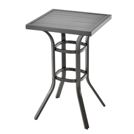24 Inch Patio Bar Height Table with Aluminum Tabletop and Adjustable Foot Pads LuxuryLifeWay Online Store