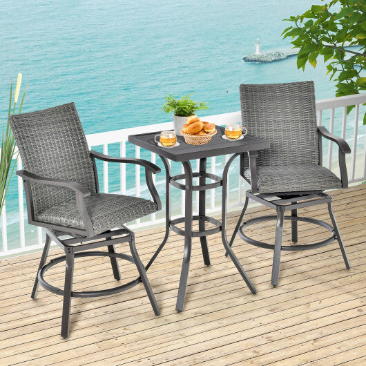 24 Inch Patio Bar Height Table with Aluminum Tabletop and Adjustable Foot Pads LuxuryLifeWay Online Store