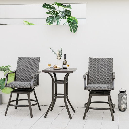 24 Inch Patio Bar Height Table with Aluminum Tabletop and Adjustable Foot Pads LuxuryLifeWay Online Store