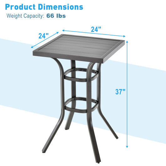 24 Inch Patio Bar Height Table with Aluminum Tabletop and Adjustable Foot Pads LuxuryLifeWay Online Store