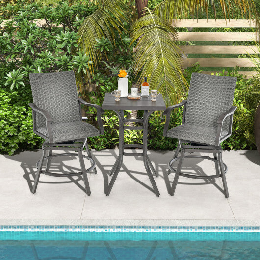 24 Inch Patio Bar Height Table with Aluminum Tabletop and Adjustable Foot Pads LuxuryLifeWay Online Store