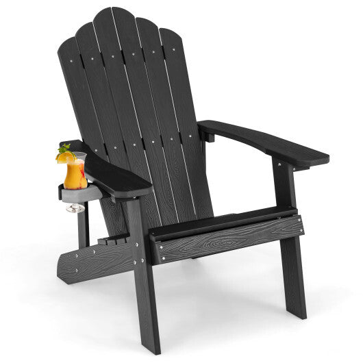Weather Resistant HIPS Outdoor Adirondack Chair with Cup Holder-Navy LuxuryLifeWay Online Store