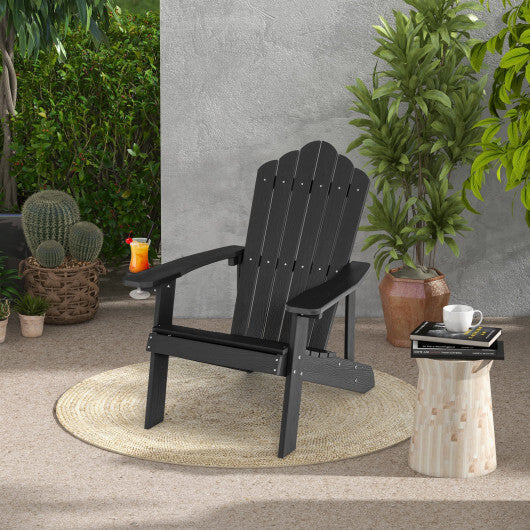 Weather Resistant HIPS Outdoor Adirondack Chair with Cup Holder-Navy LuxuryLifeWay Online Store