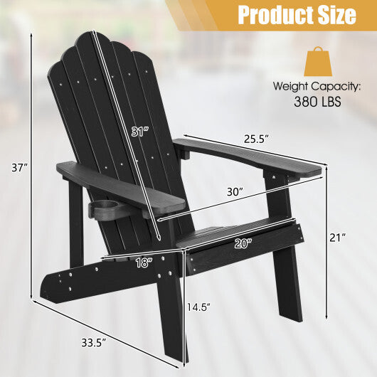 Weather Resistant HIPS Outdoor Adirondack Chair with Cup Holder-Navy LuxuryLifeWay Online Store