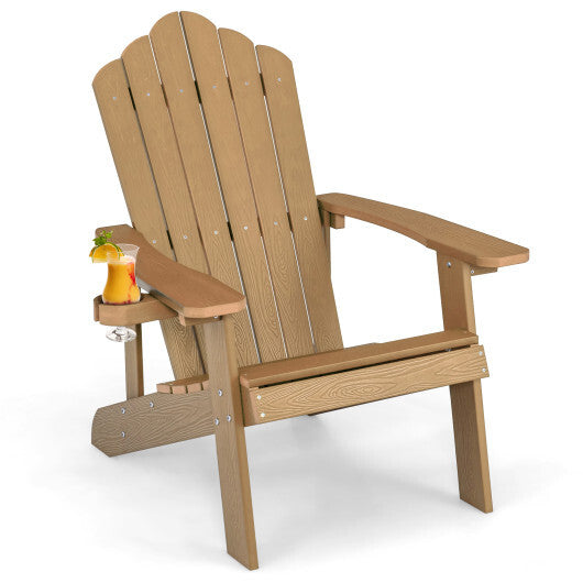 Weather Resistant HIPS Outdoor Adirondack Chair with Cup Holder-Navy LuxuryLifeWay Online Store