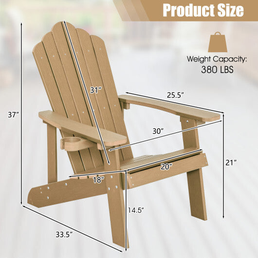 Weather Resistant HIPS Outdoor Adirondack Chair with Cup Holder-Navy LuxuryLifeWay Online Store