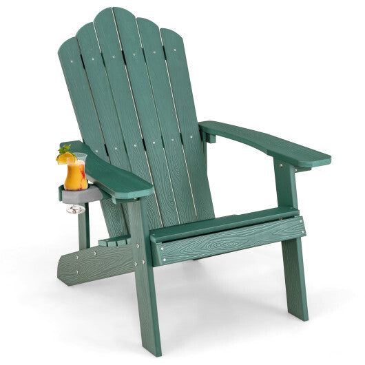 Weather Resistant HIPS Outdoor Adirondack Chair with Cup Holder-Navy LuxuryLifeWay Online Store