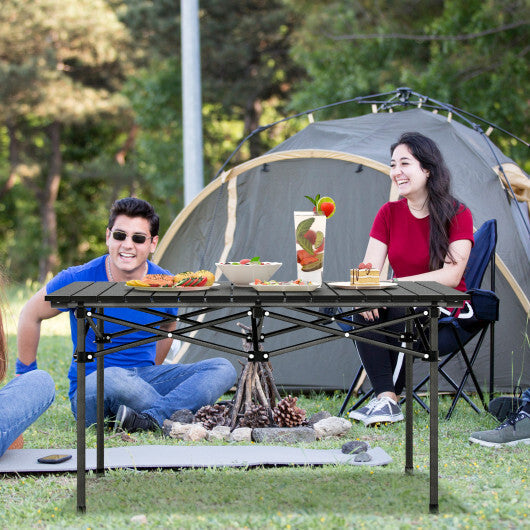 Aluminum Camping Table for 4-6 People with Carry Bag-Black - Color: Black LuxuryLifeWay Online Store