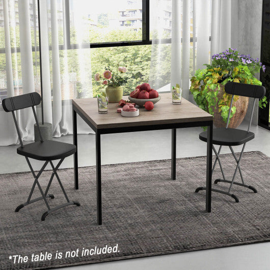 2 Pieces Outdoor Folding Chair Set with Sturdy Frame and Ergonomic Backrest-Black LuxuryLifeWay Online Store