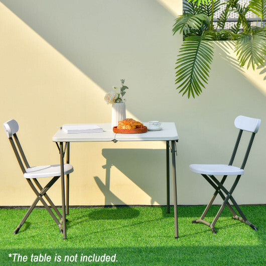 2 Pieces Outdoor Folding Chair Set with Sturdy Frame and Ergonomic Backrest-Black LuxuryLifeWay Online Store