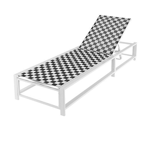 Outdoor Adjustable Patio Chaise Lounge Chair with Wheels and Sturdy Metal Frame LuxuryLifeWay Online Store