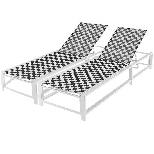 Outdoor Adjustable Patio Chaise Lounge Chair with Wheels and Sturdy Metal Frame LuxuryLifeWay Online Store