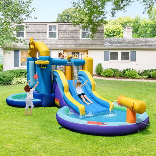 Inflatable Ocean-Themed Bounce House with 680W Blower and 2 Pools LuxuryLifeWay Online Store