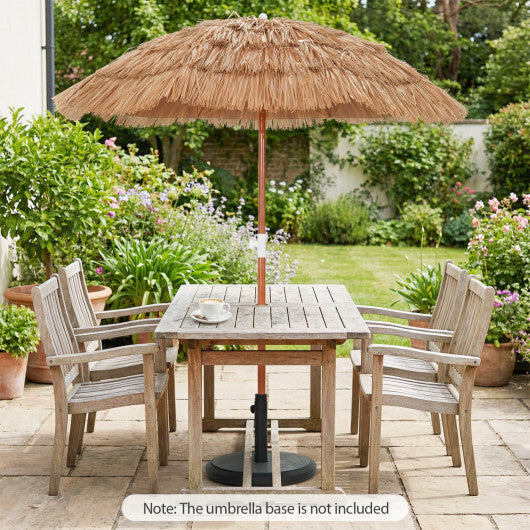 6 FT Thatched Beach Umbrella with Push Button Tilt Carrying Bag Set of 2-Natural LuxuryLifeWay Online Store