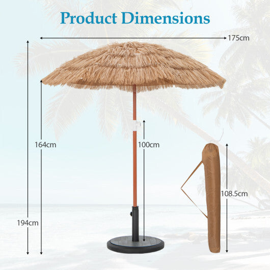 6 FT Thatched Beach Umbrella with Push Button Tilt Carrying Bag Set of 2-Natural LuxuryLifeWay Online Store