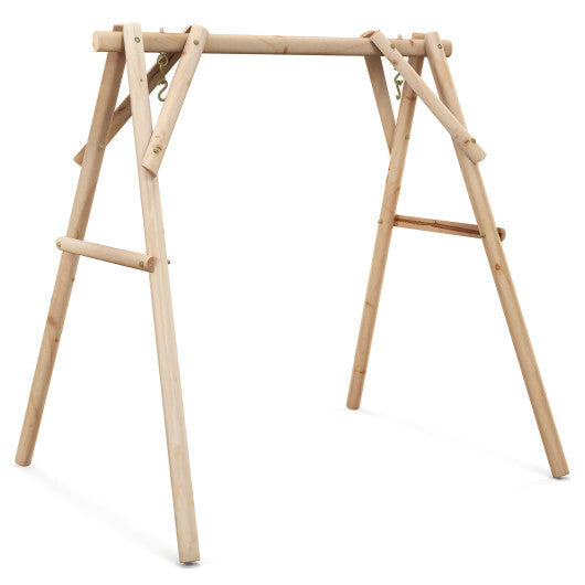 Heavy Duty Wooden Swing Frame with Reinforced Bars LuxuryLifeWay Online Store