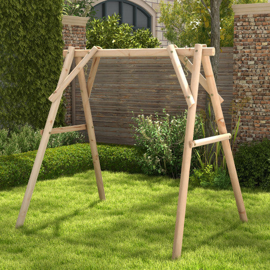 Heavy Duty Wooden Swing Frame with Reinforced Bars LuxuryLifeWay Online Store
