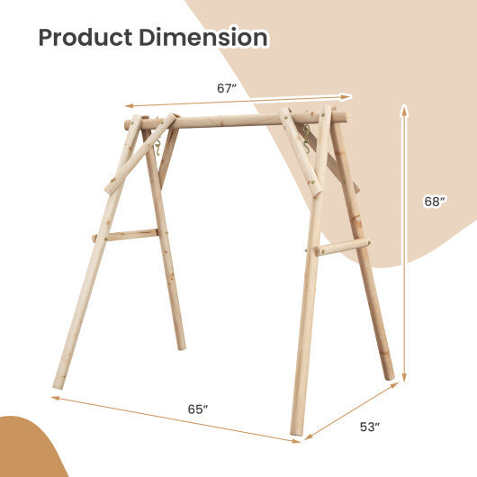Heavy Duty Wooden Swing Frame with Reinforced Bars LuxuryLifeWay Online Store