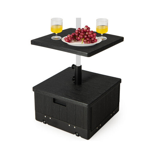 175 LBS Outdoor Fillable Umbrella Base with Table Tray-Black LuxuryLifeWay Online Store