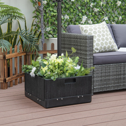 175 LBS Outdoor Fillable Umbrella Base with Table Tray-Black LuxuryLifeWay Online Store