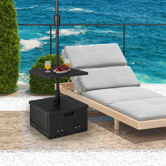 175 LBS Outdoor Fillable Umbrella Base with Table Tray-Black LuxuryLifeWay Online Store