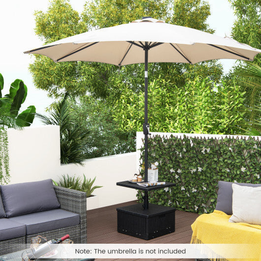 175 LBS Outdoor Fillable Umbrella Base with Table Tray-Black LuxuryLifeWay Online Store