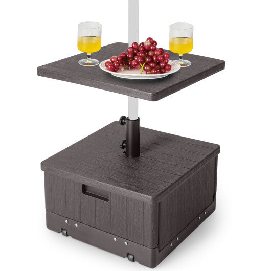 175 LBS Outdoor Fillable Umbrella Base with Table Tray-Black LuxuryLifeWay Online Store
