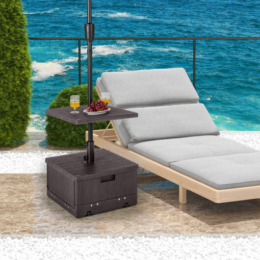 175 LBS Outdoor Fillable Umbrella Base with Table Tray-Black LuxuryLifeWay Online Store