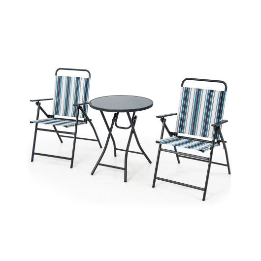 3 Pieces Outdoor Folding Chair Set Portable Folding Chair Set LuxuryLifeWay Online Store