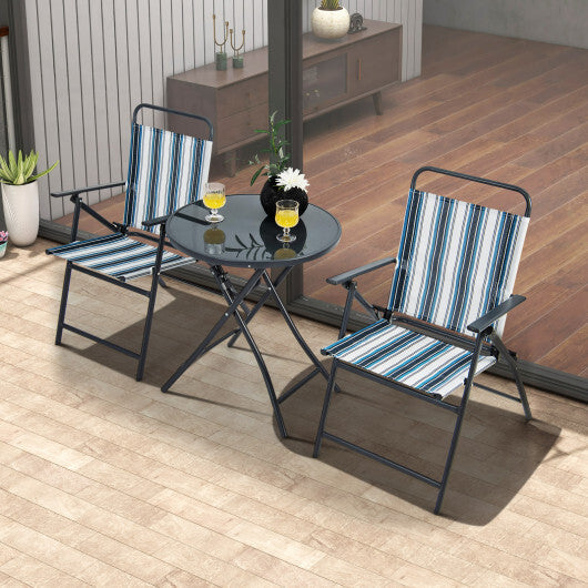 3 Pieces Outdoor Folding Chair Set Portable Folding Chair Set LuxuryLifeWay Online Store