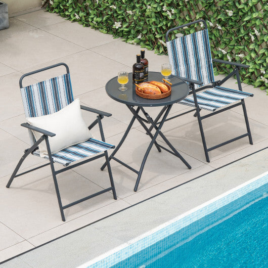 3 Pieces Outdoor Folding Chair Set Portable Folding Chair Set LuxuryLifeWay Online Store