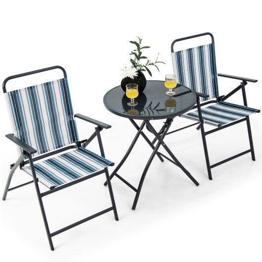 3 Pieces Outdoor Folding Chair Set Portable Folding Chair Set LuxuryLifeWay Online Store