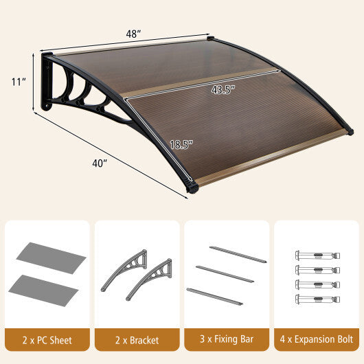 Outdoor Front Door Patio Overhang Awning for Sunlight Rain Snow Wind Protection-40 x 40 Inch LuxuryLifeWay Online Store